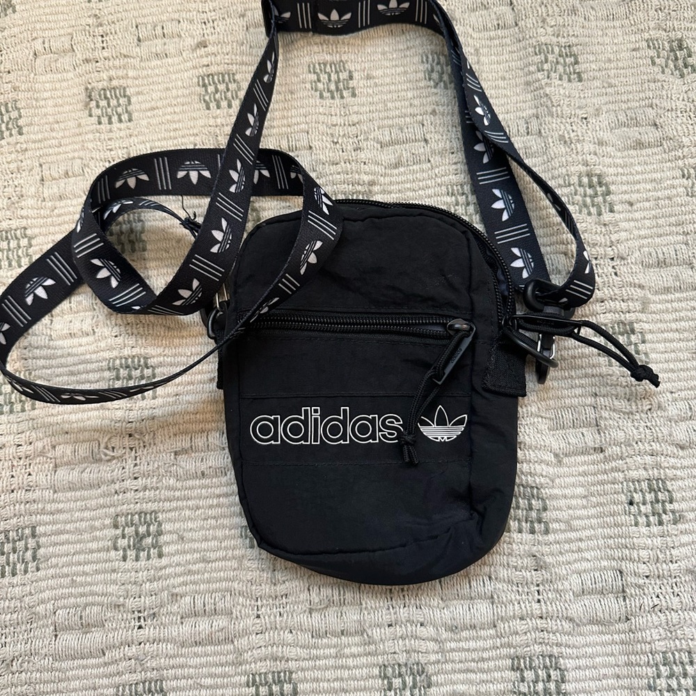 Adidas Originals Black Messenger Bag Sporty Design